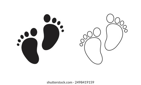 Baby footsteps icon. Footprint icon vector illustration design. Baby footsteps vector illustration set on white background. 