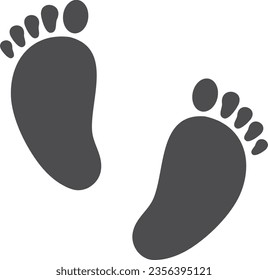 Baby footsteps icon. Kid foot marks logo