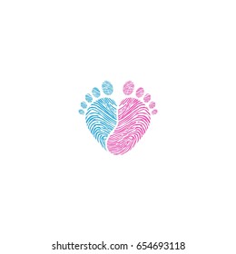 Baby footsteps vector illustration