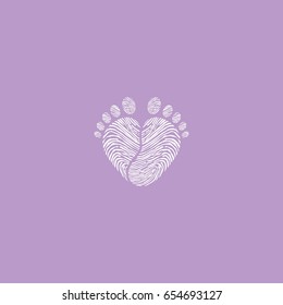 Baby footsteps vector illustration