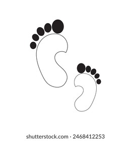  Baby footsteps vector illustration set - pairs of pink and blue footprints in flat style