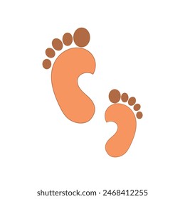  Baby footsteps vector illustration set - pairs of pink and blue footprints in flat style