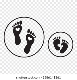 Baby footsteps vector illustration set pairs of colorful foot prints in flat style. White background. Variety colorful Design.