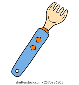 baby fork illustration hand drawn isolated vector