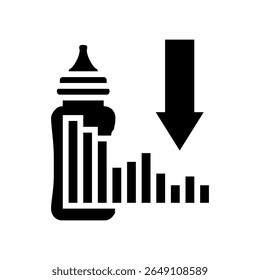 baby formula shortage glyph icon vector. baby formula shortage sign. isolated symbol illustration