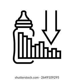 baby formula shortage line icon vector. baby formula shortage sign. isolated contour symbol black illustration