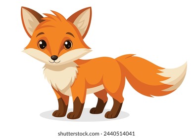 Bebé zorro animal aislado ilustración vectorial plana