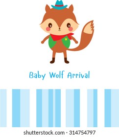 baby fox arrival card
