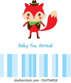 baby fox arrival card