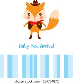 baby fox arrival card
