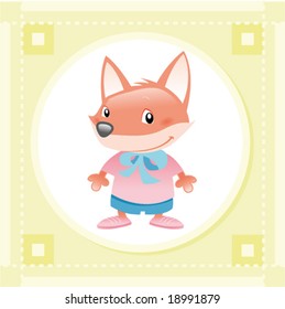 Baby Fox. Funny cartoon and vector character