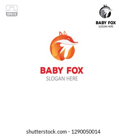 Baby Fox Logo Template Vector