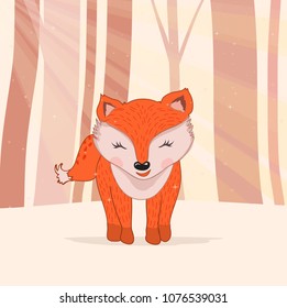 Baby fox vector illustration