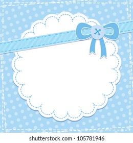 Baby Frame With Blue Bow And Button