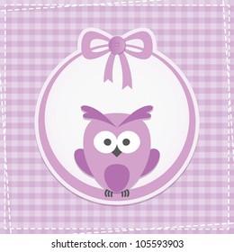 baby frame with owl, vector eps 10