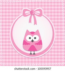 baby frame with owl, vector eps 10