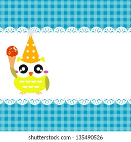 baby frame with owl, vector eps 10