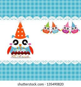 baby frame with owl, vector eps 10