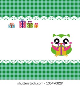 baby frame with owl, vector eps 10
