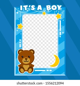 Baby frame photo vector illustration