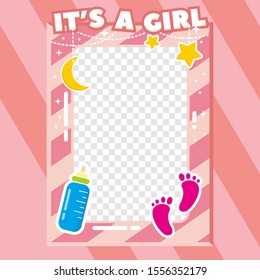 Baby frame photo vector illustration