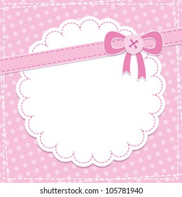 Baby Frame With Pink Bow And Button