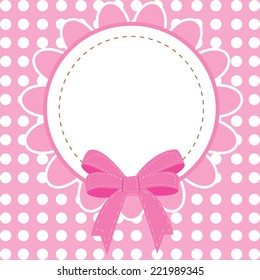 baby frame with pink bow and button