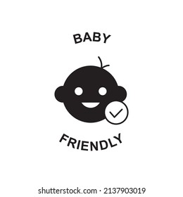 Icono adecuado para bebés en glifo plano negro, estilo relleno aislado en fondo blanco