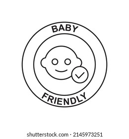 Baby friendly suitable icon in black line style icon, style isolated on white background