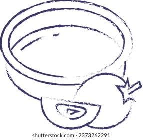 baby fruit puree bowl hand drawn vector illustration