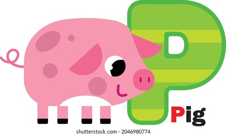 Baby funny animals alphabet card
