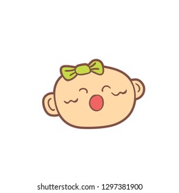 Baby funny face vector icon