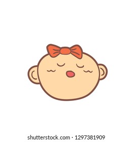 Baby funny face vector icon