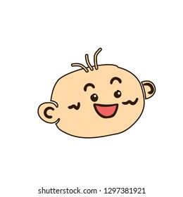 Baby funny face vector icon