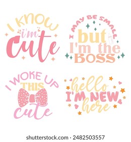 Baby Funny Quotes Design Set