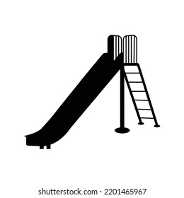 Baby Game Playground Slide Icon | Black Vector Illustration |