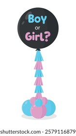 Baby gender reveal party balloon. Boy or Girl. Party. Surprise for future parents.