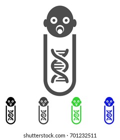 Baby Genetic Analysis flat vector pictogram. Colored baby genetic analysis, gray, black, blue, green pictogram variants. Flat icon style for web design.