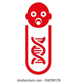 Baby Genetic Analysis vector icon. Flat red symbol. Pictogram is isolated on a white background. Designed for web and software interfaces.