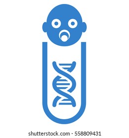 Baby Genetic Analysis vector icon. Flat cobalt symbol. Pictogram is isolated on a white background. Designed for web and software interfaces.