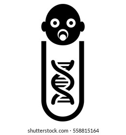 Baby Genetic Analysis vector icon. Flat black symbol. Pictogram is isolated on a white background. Designed for web and software interfaces.