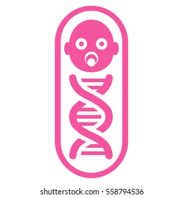 Baby Genome vector icon. Flat pink symbol. Pictogram is isolated on a white background. Designed for web and software interfaces.