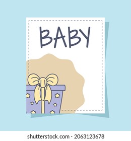 baby gift box text on banner