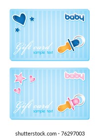 Baby gift cards collection vector illustration