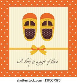 a baby is a gift of love card. vector illustration