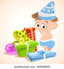 baby gifts for a holiday. vector illustration