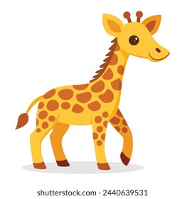 Baby Giraffe Animal isolated flat vector illustration.