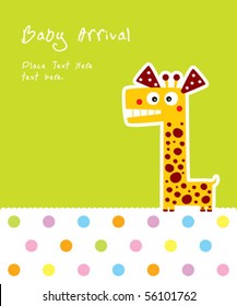 baby giraffe arrival card