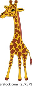 Baby Giraffe Cartoon Icon Sweet  Smiling Animal Illustration