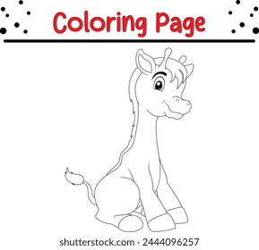 baby giraffe coloring page for kids